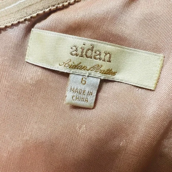 Aidan Mattox One Shoulder Sequin Tie Side Dress Size 6 - Picture 3 of 7